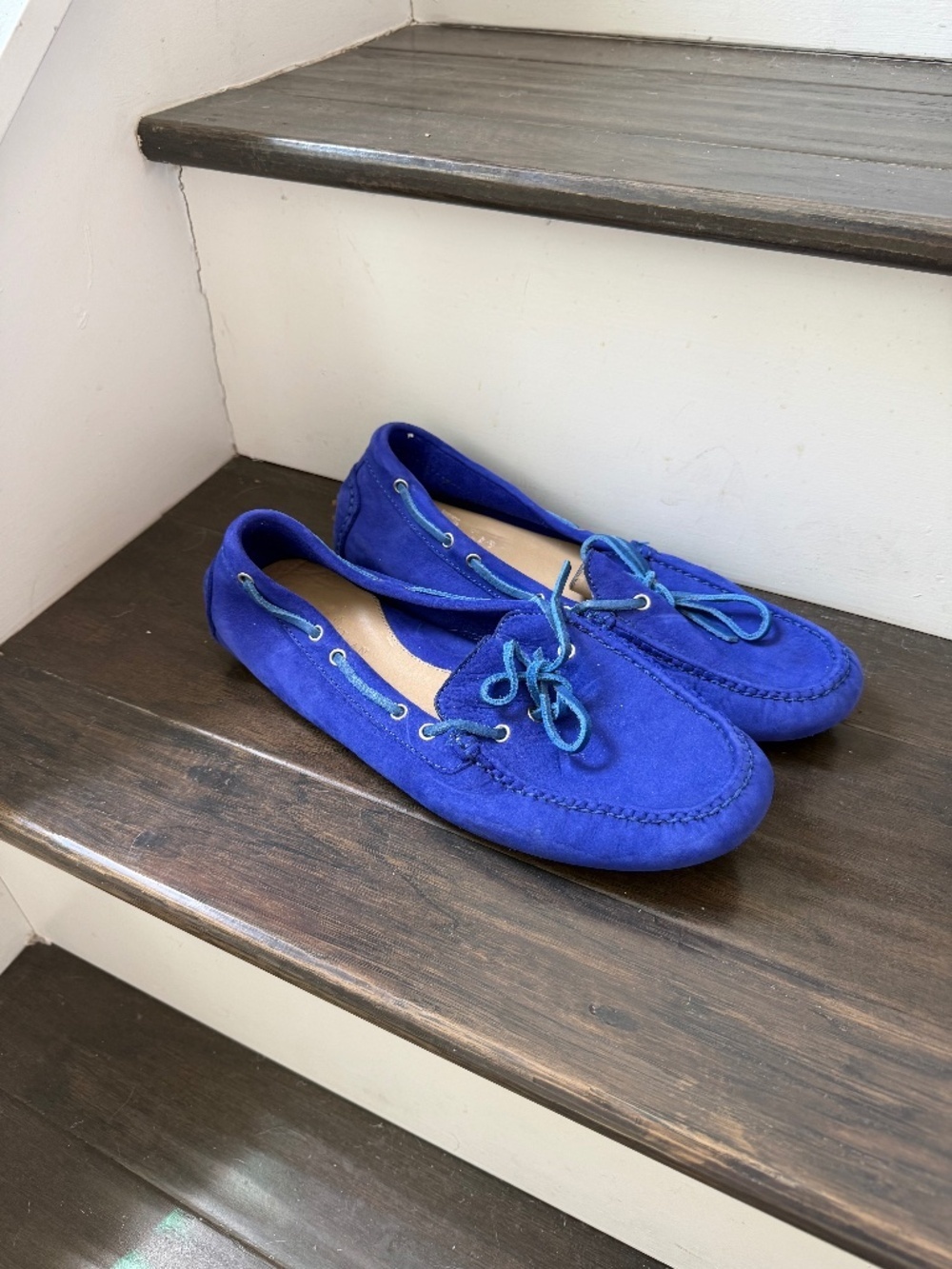 Cole Haan Electric Blue Suede Slip On Driving Loafers Size 8.5 D38858